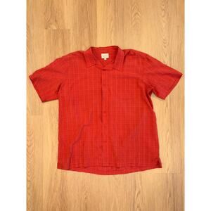 Trader bay red orange short sleeve button up size XXL